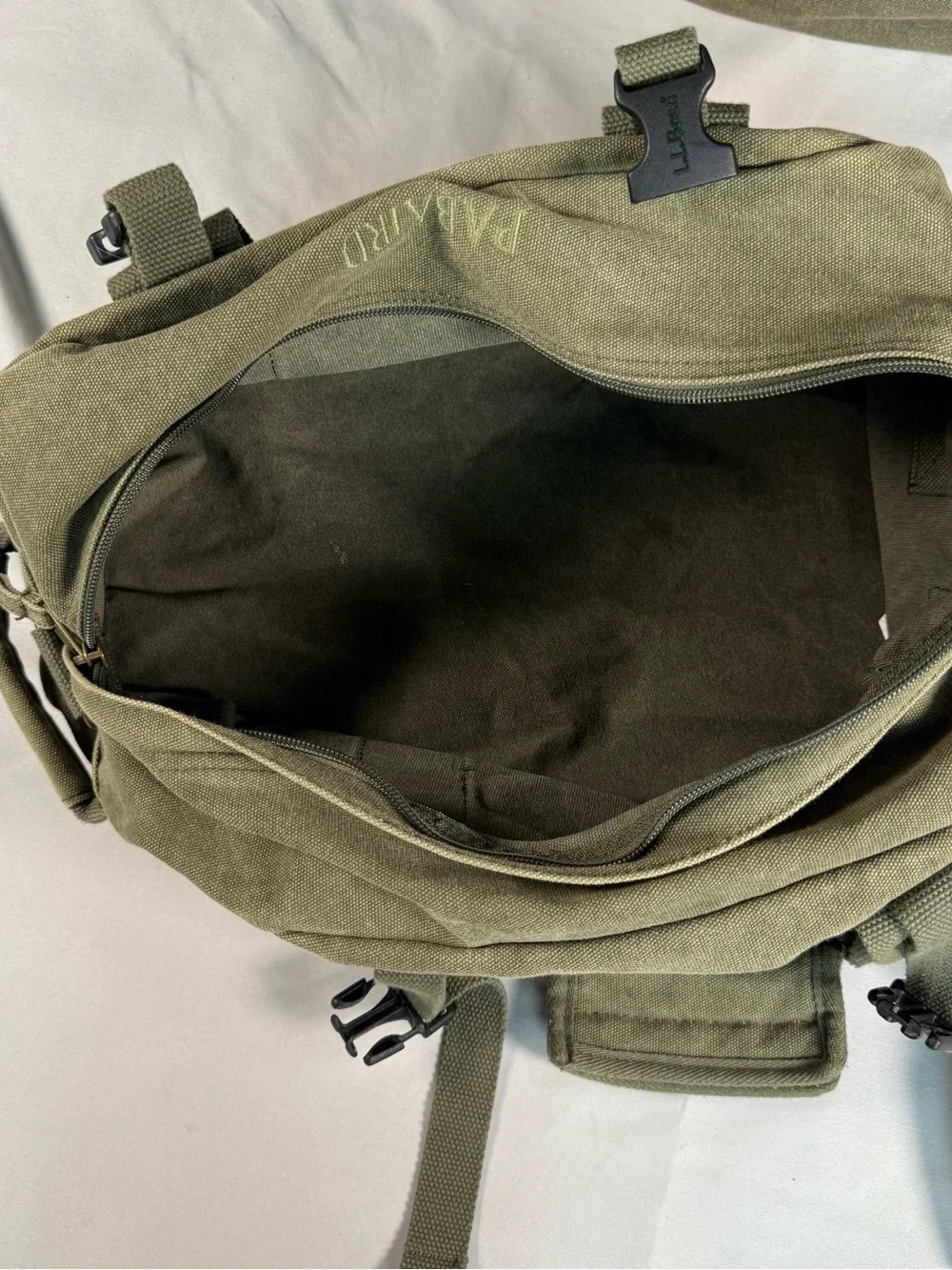 L.L. Bean Olive Canvas Duffel Bag Duo